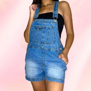 No Boundaries cotton short overalls